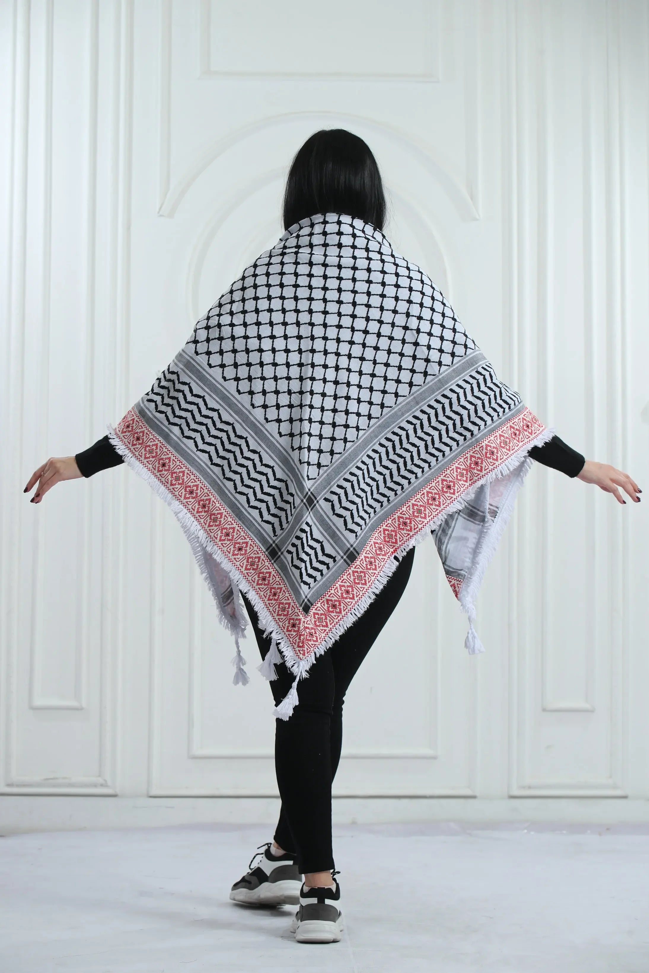 Celebrate Your Roots: Heritage Embroidered Kuffia Palestinian Elegance