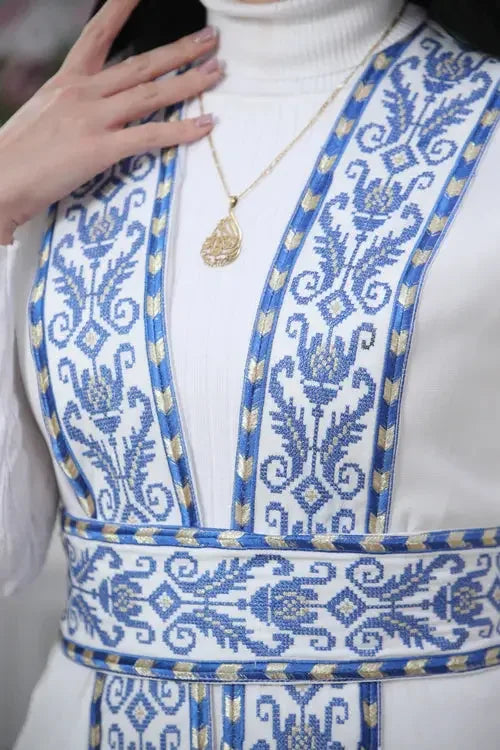 Breezy Elegance: Luxurious Chiffon Fabric Vest Palestinian Elegance