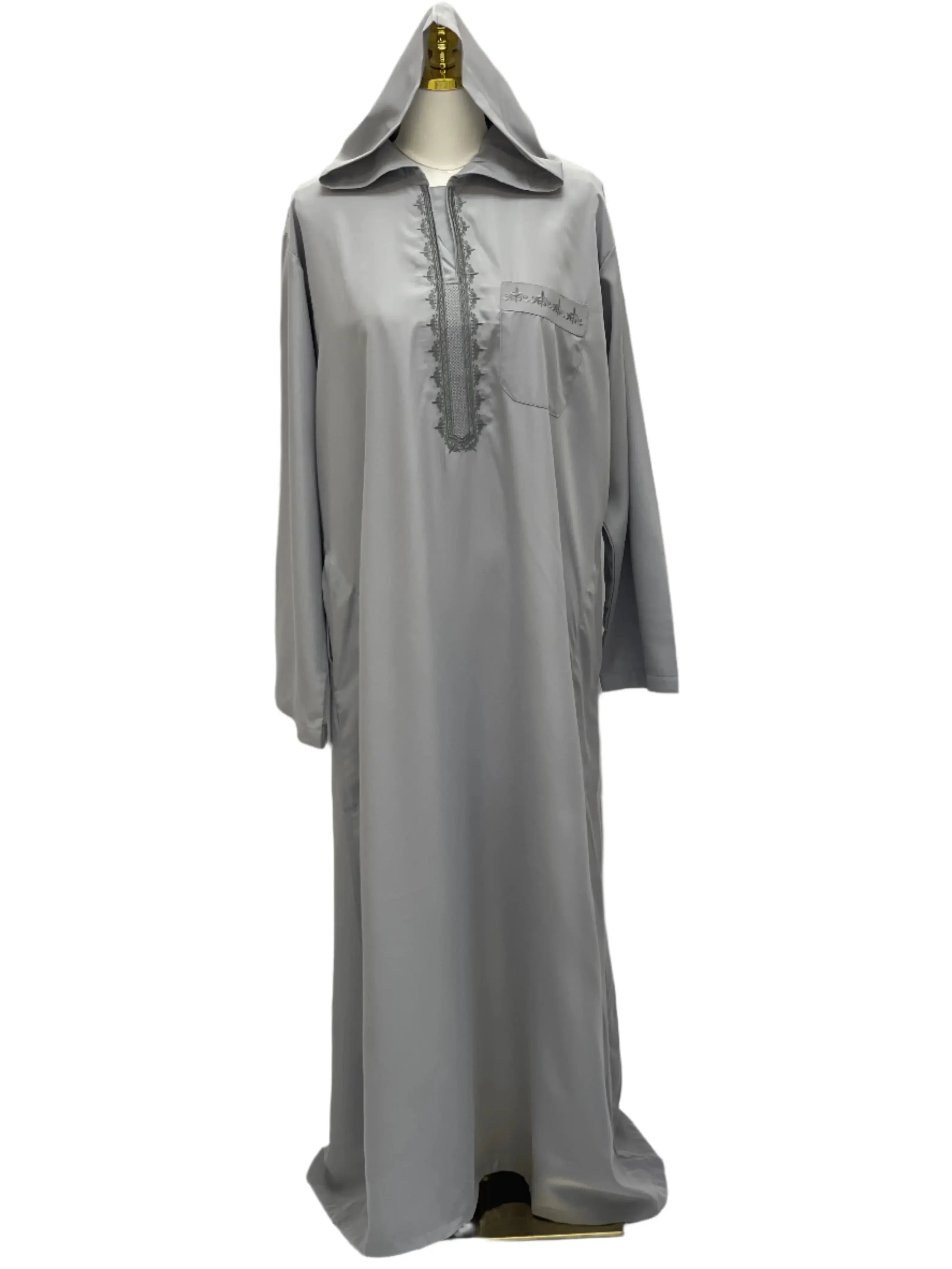 Men's Thobe with Hood & Unique Designs - Multi Colors Palestinian Elegance