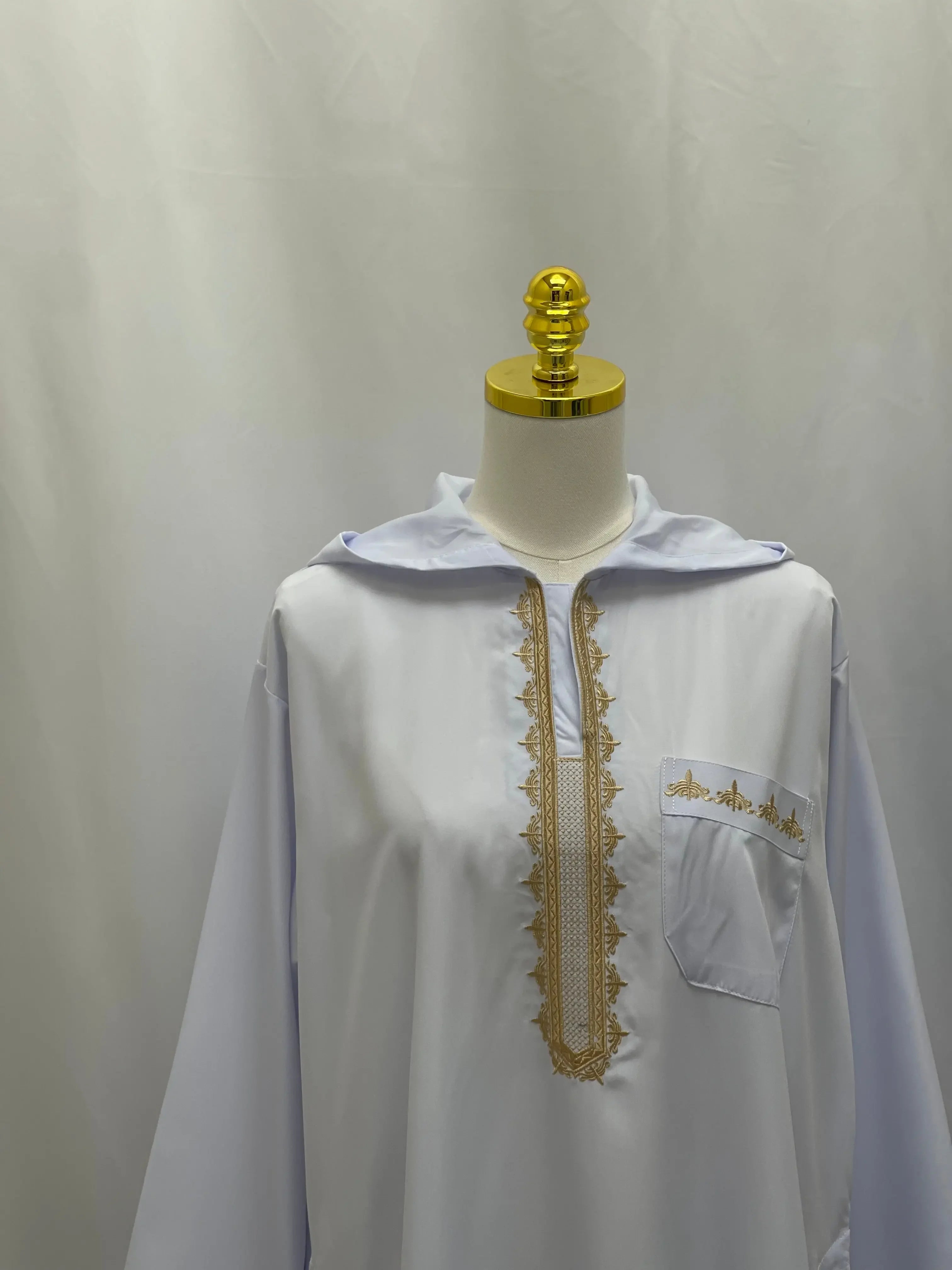 Men's Thobe with Hood & Unique Designs - Multi Colors Palestinian Elegance