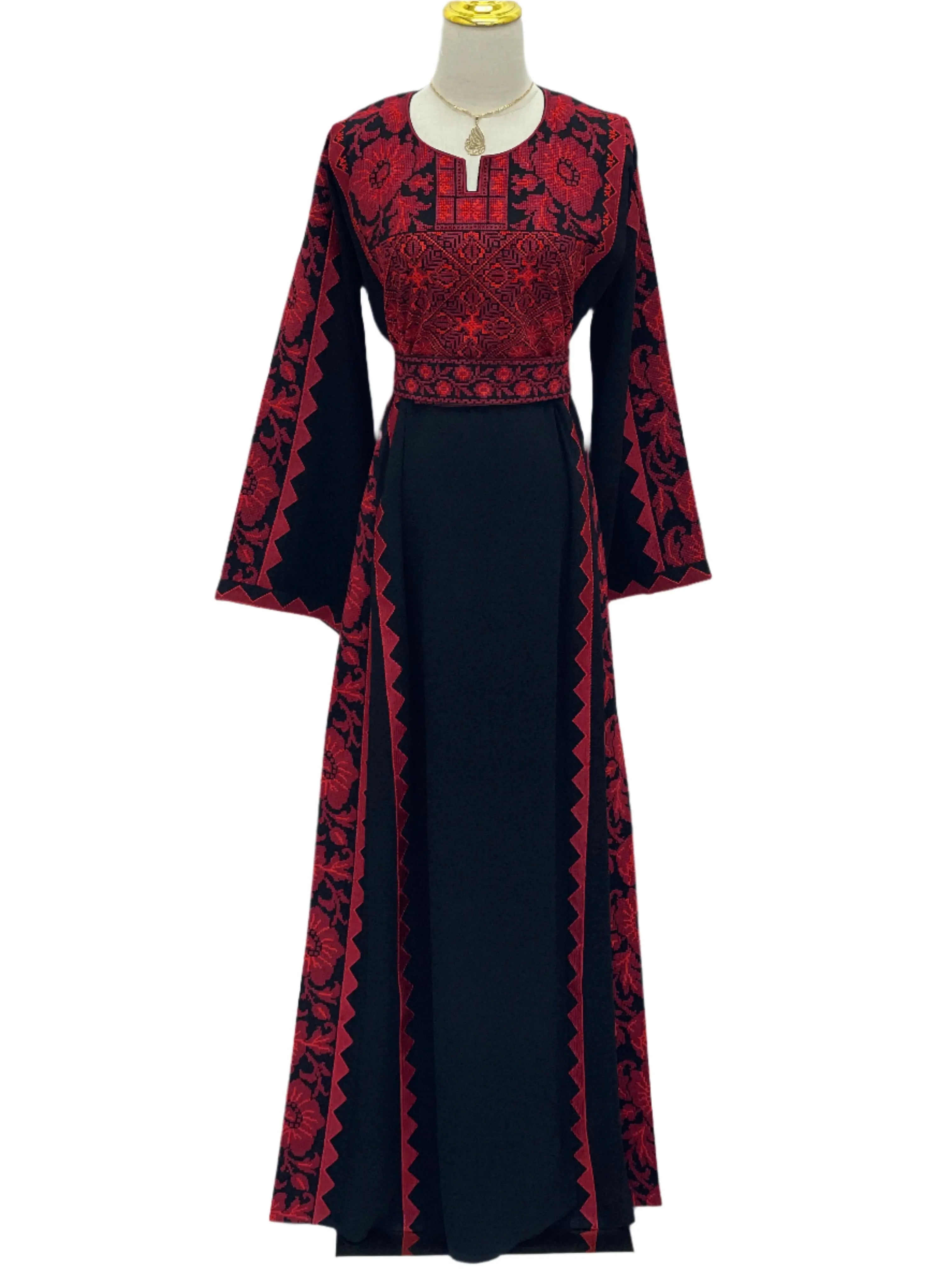 Modern Style Embroidered Thoub Palestinian Elegance