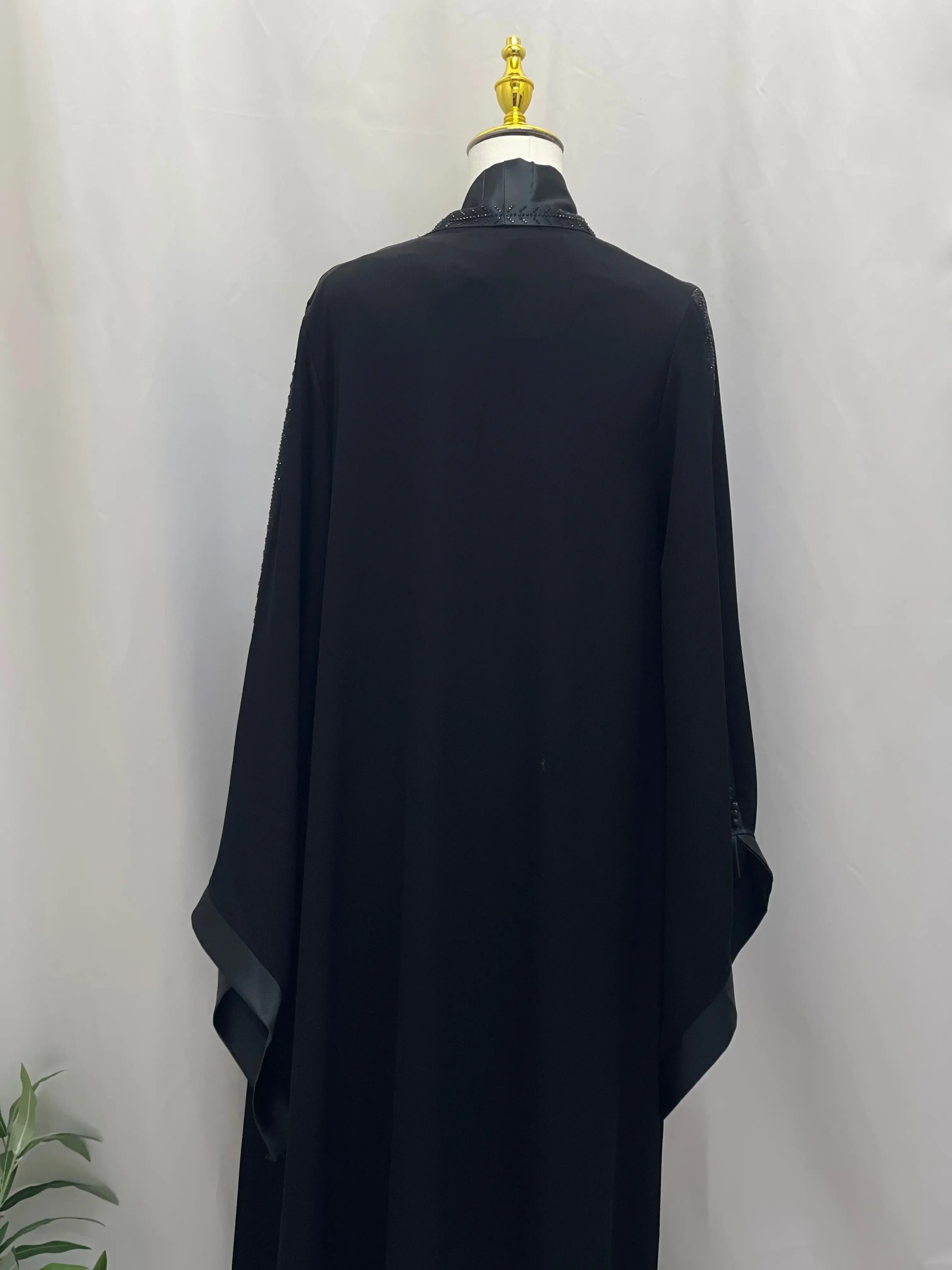 Palestinian Elegance Nada 2 Piece Abaya Set with Satin Trim Palestinian Elegance