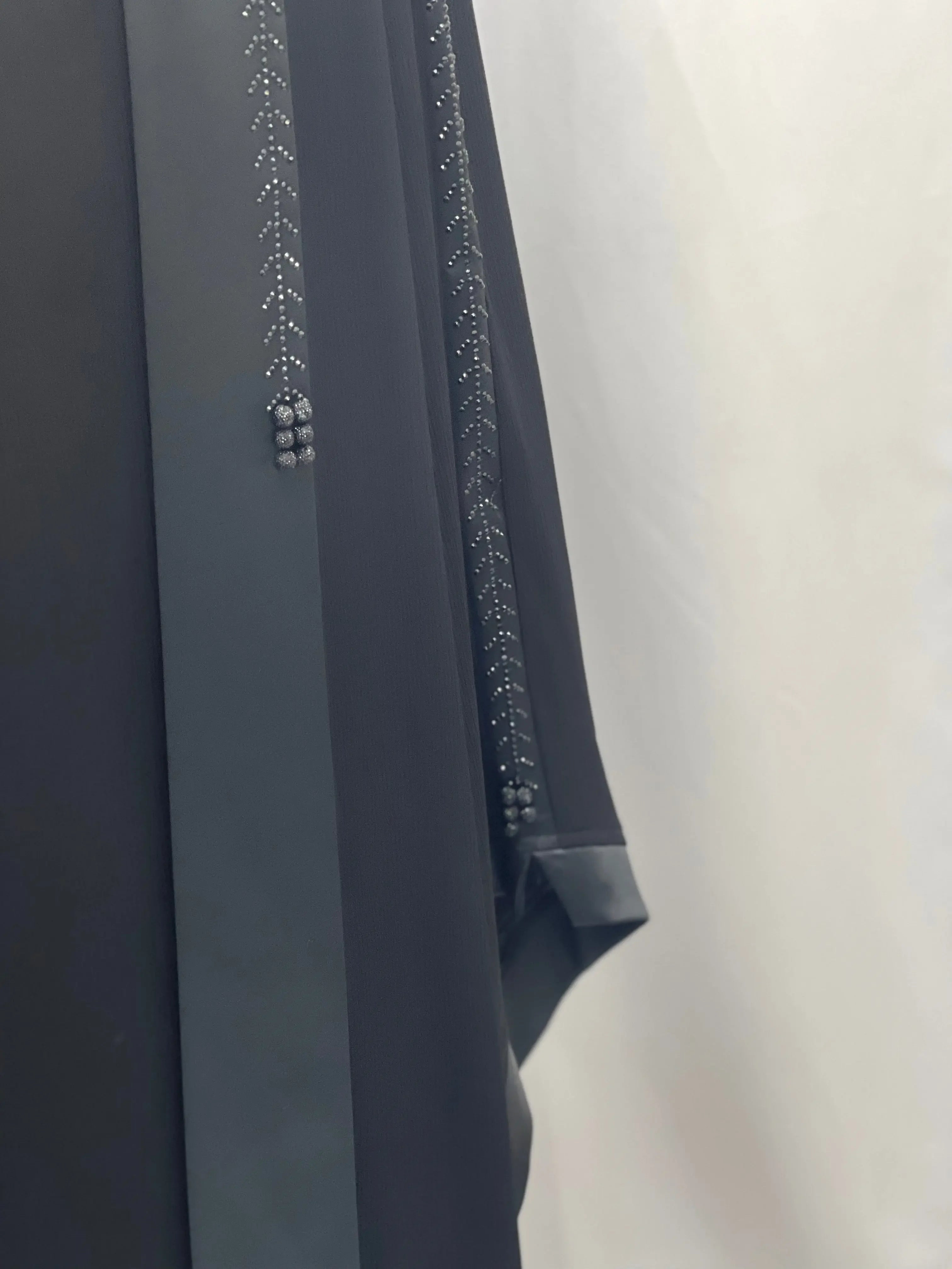 Palestinian Elegance Nada 2 Piece Abaya Set with Satin Trim Palestinian Elegance