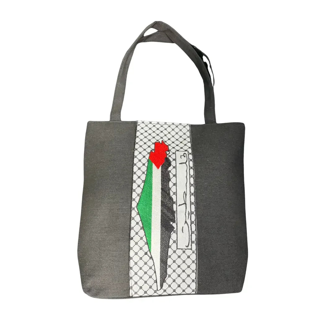 Palestine Map Tote Bags - Multiple Variants with Kuffiyeh Patterns Palestinian Elegance