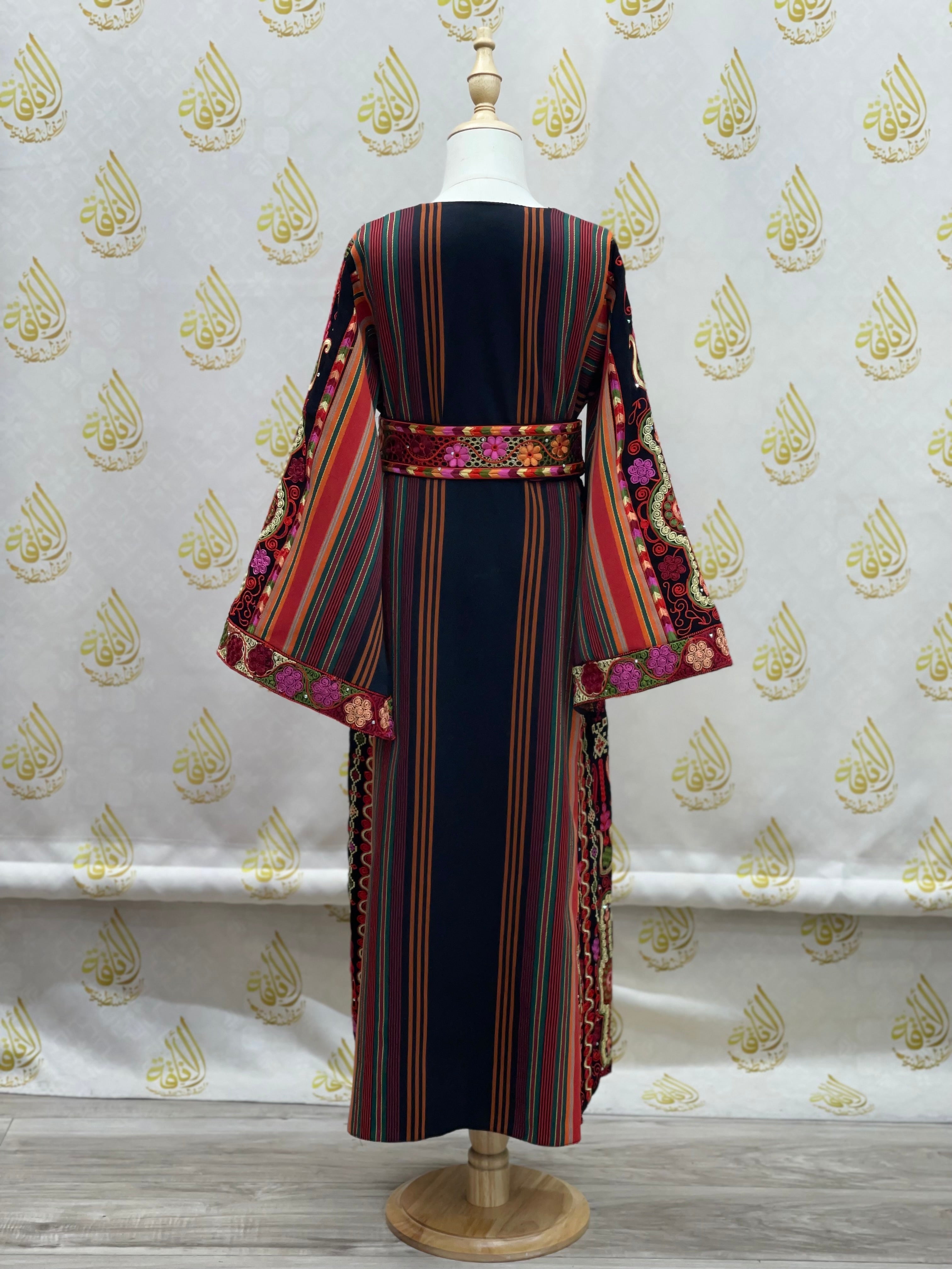 Black Embroidered Kids Majdalwi Dress: Elegance for Special Occasions Palestinian Elegance