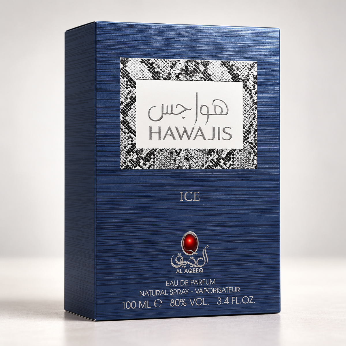 Al Aqeeq Hawajis Ice Eau de Parfum – 100 ml — matching presentation box