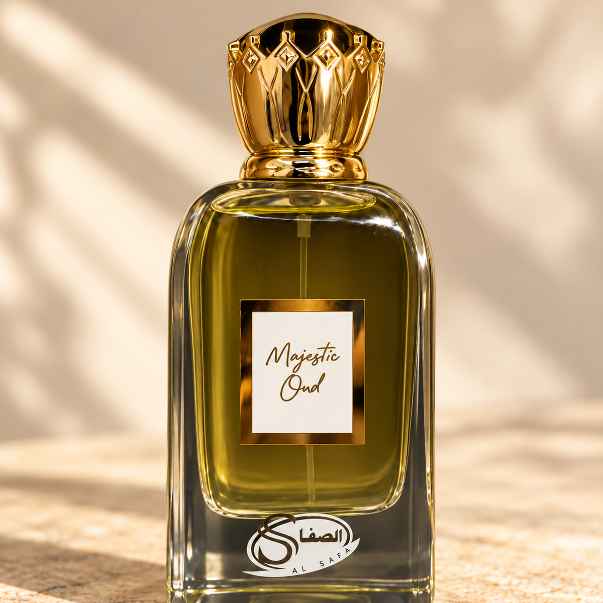 Al Safa Majestic Oud Eau de Parfum – 100 ml — cap, label and presentation detail