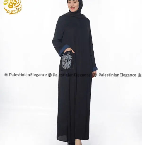 Embroidered Abaya with Pockets | Palestinian Elegance - Palestinian Elegance