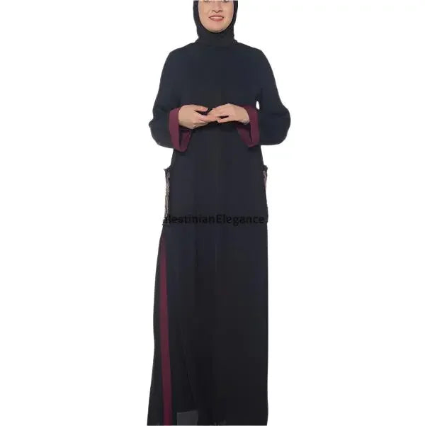Embroidered Abaya with Pockets | Palestinian Elegance - Palestinian Elegance