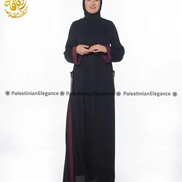Embroidered Abaya with Pockets | Palestinian Elegance - Palestinian Elegance