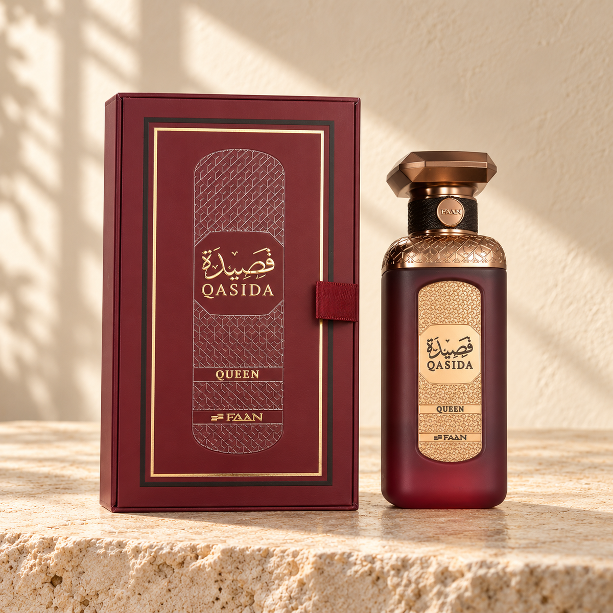 FAAN Qasida Queen Eau de Parfum – 100 ml — bottle and matching packaging