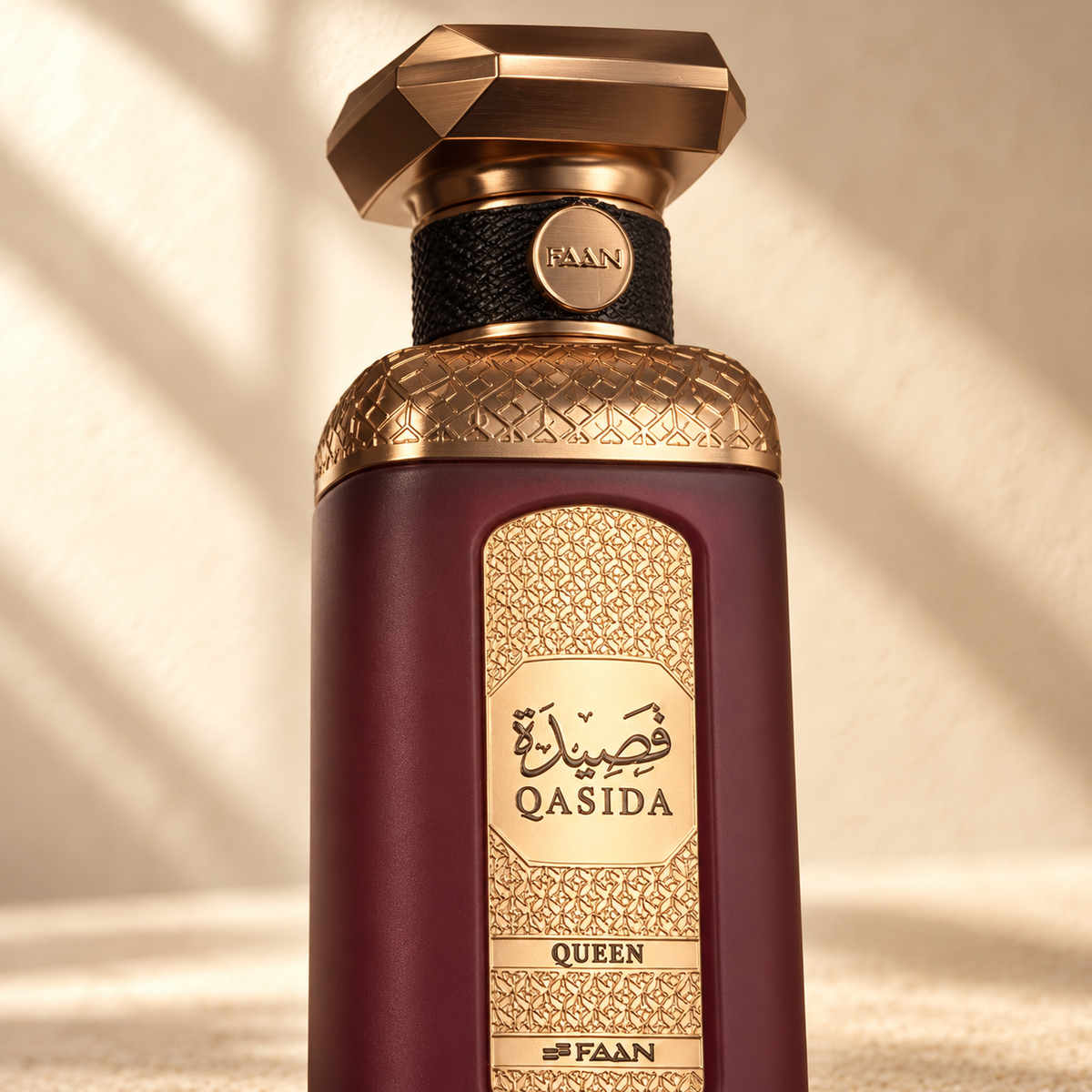 FAAN Qasida Queen Eau de Parfum – 100 ml — cap, label and presentation detail