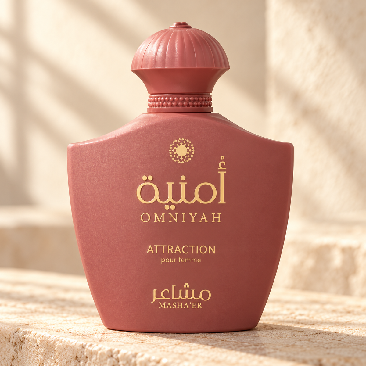 Masha'er Omniyah Attraction Eau de Parfum – 100 ml — cap, label and presentation detail