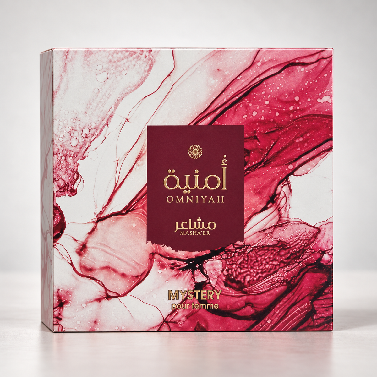 Masha'er Omniyah Mystery Eau de Parfum – 100 ml — matching presentation box