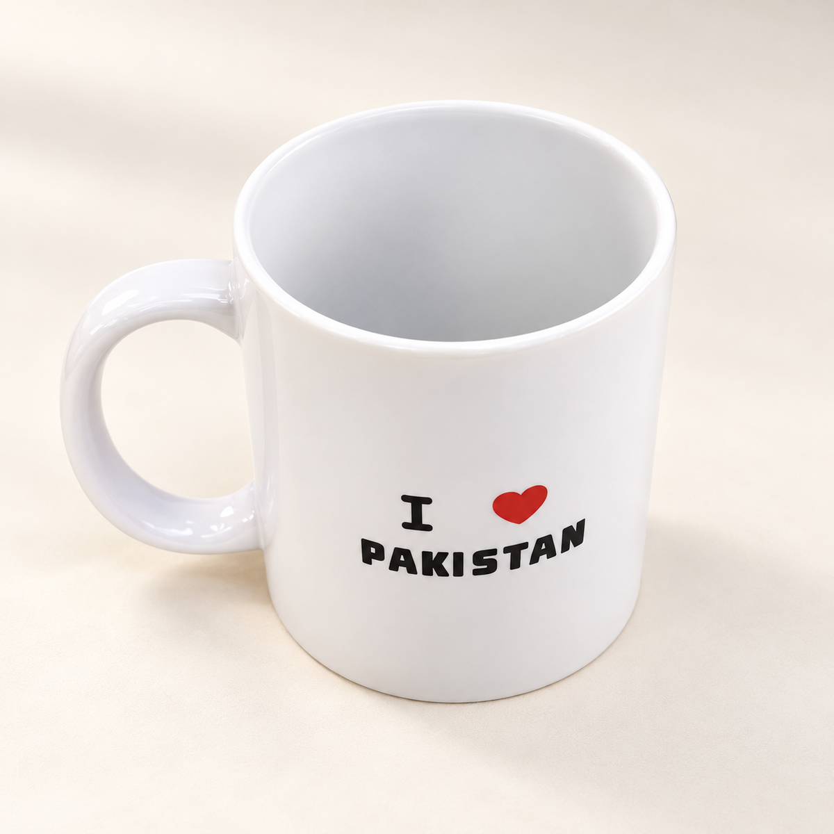 I Love Pakistan Two-Faced Cup Design — professional product photograph