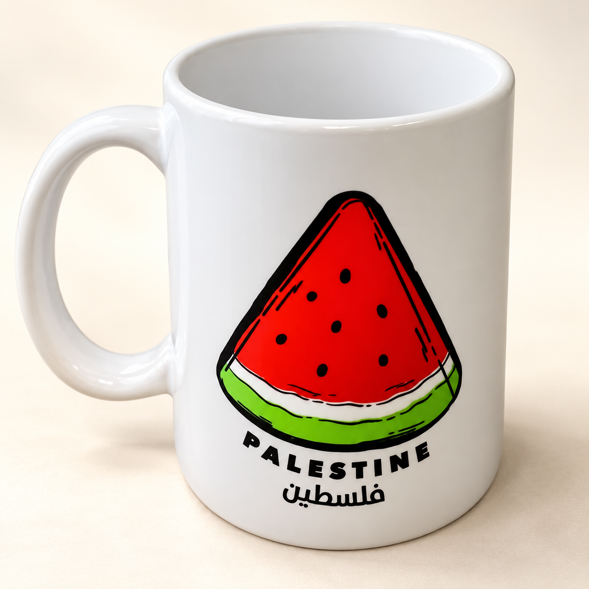 Cup with Watermelon Design – Colorful Creative Drinkware — professional product photograph
