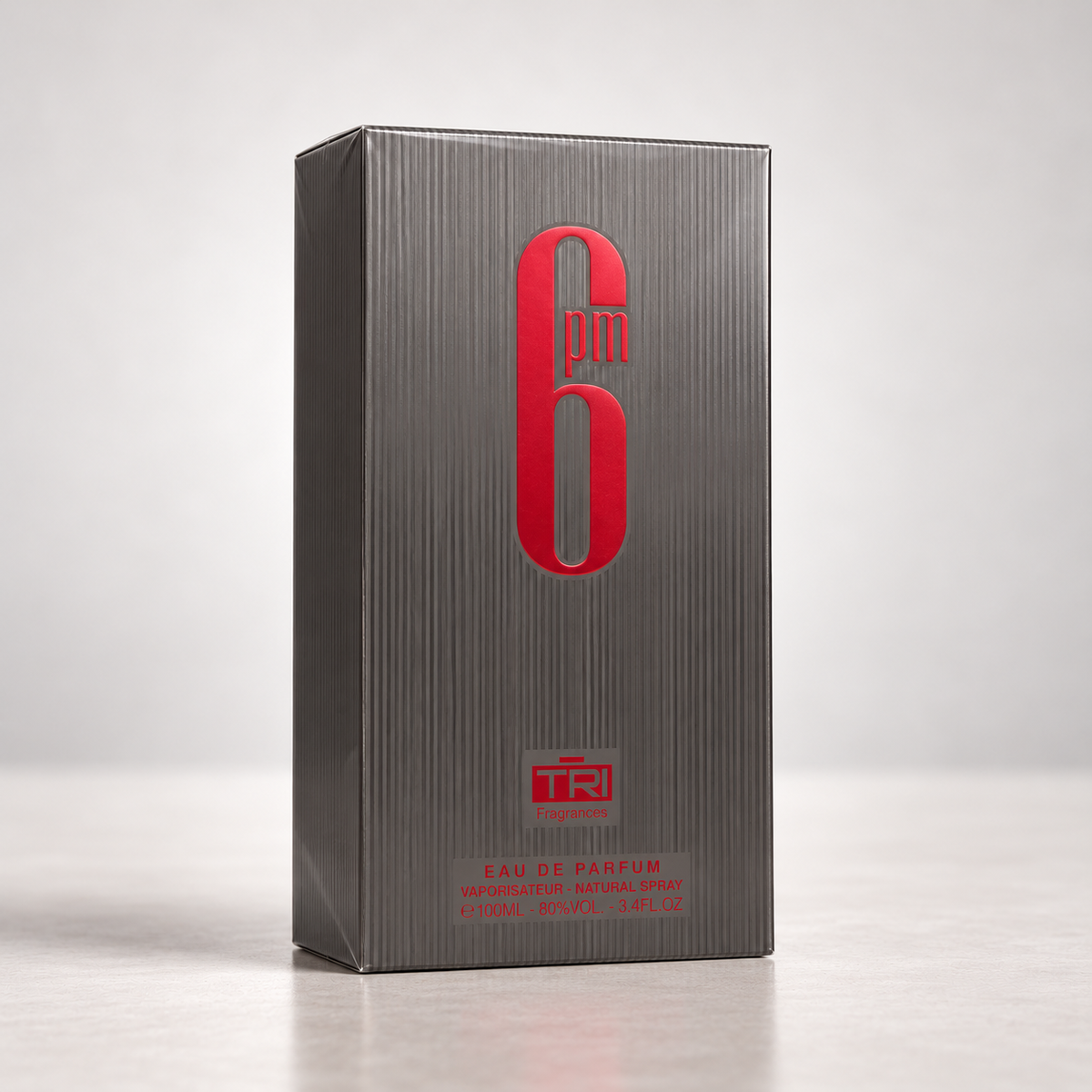 TRI 6 PM Red Eau de Parfum – 100 ml — matching presentation box