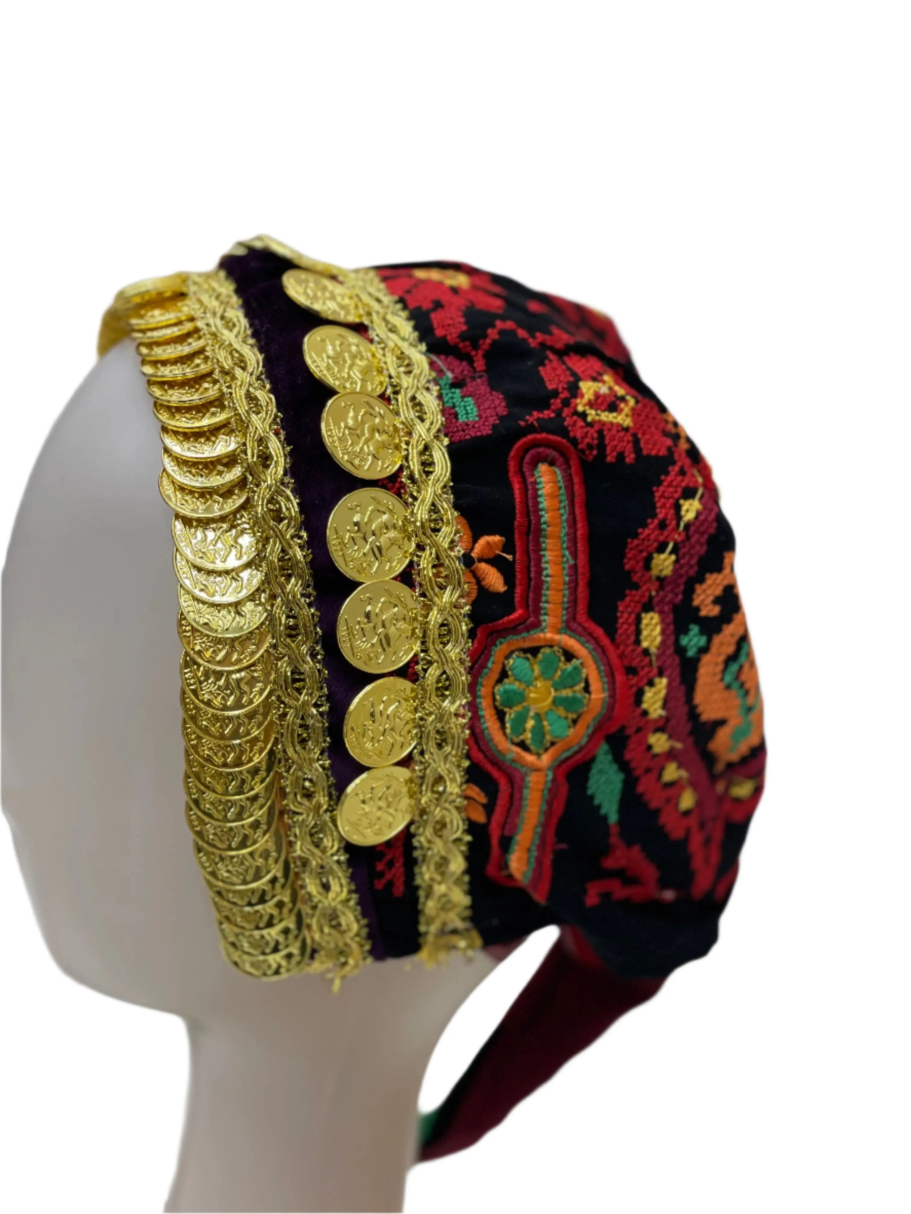 Embroidered Girls Liras Headpiece Awka Palestinian Elegance