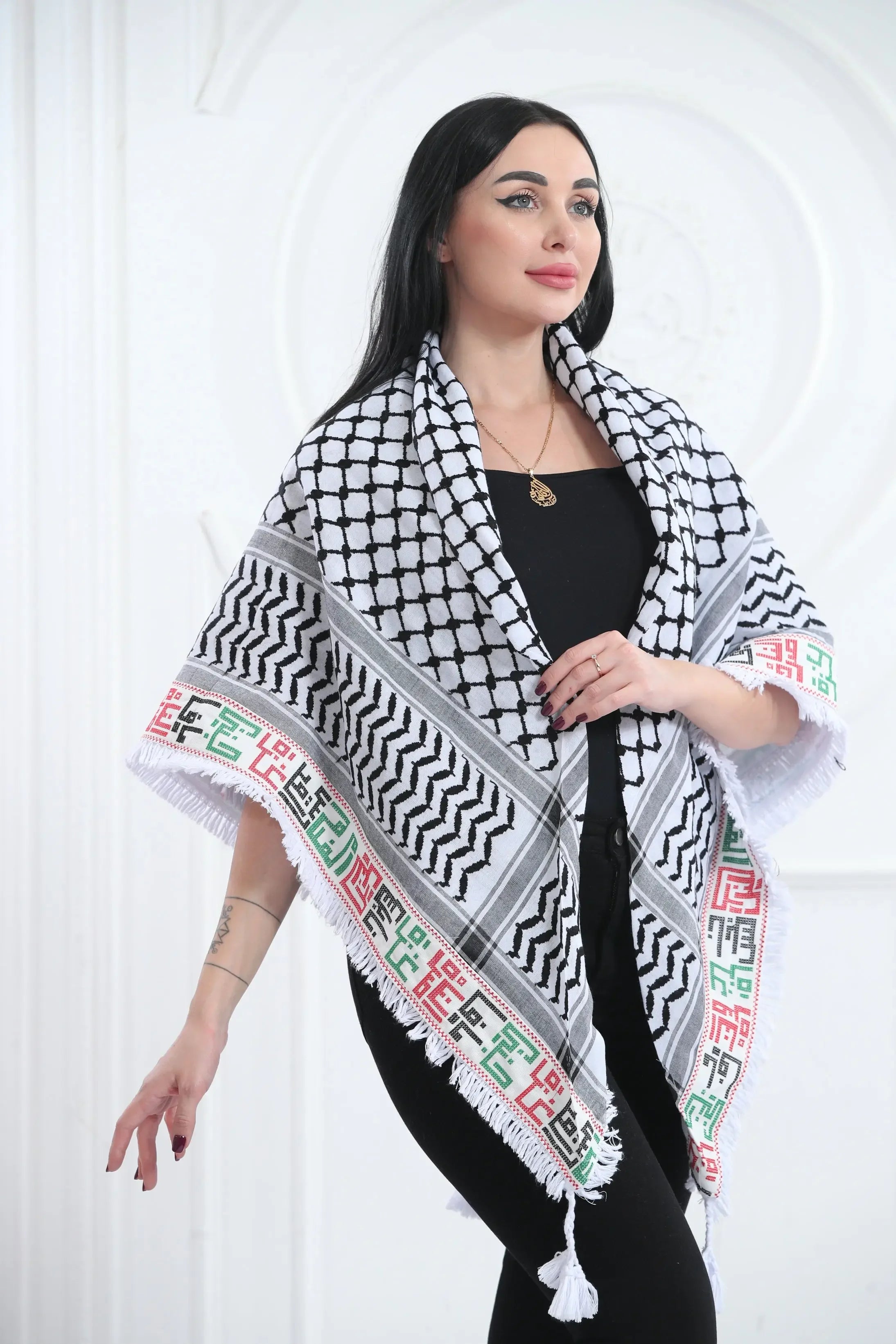Cultural Masterpiece: The Palestine City’s Embroidered Kuffia Palestinian Elegance