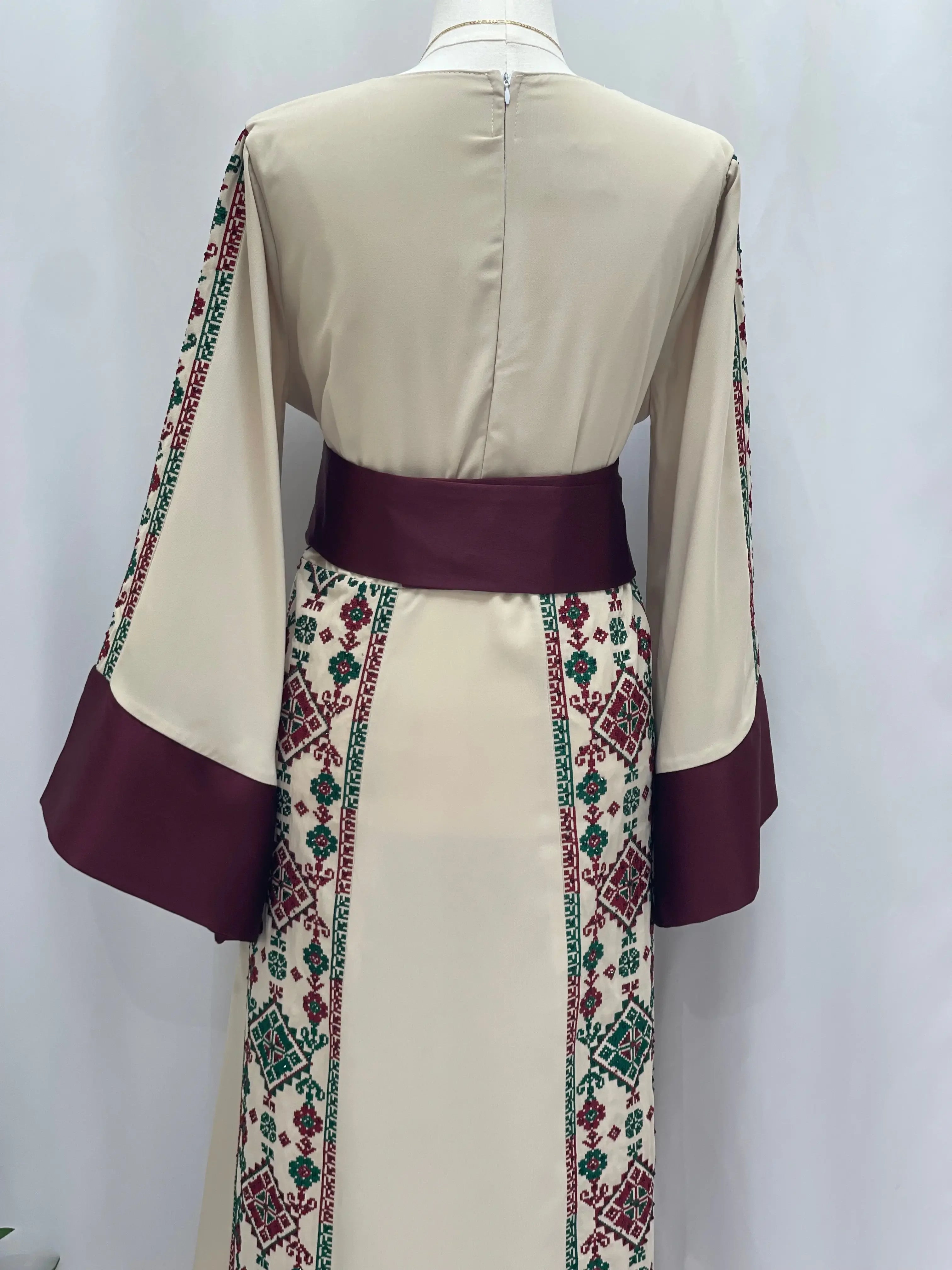 Masterpiece of Tradition: Sofie Unique Embroidered Thoub Palestinian Elegance