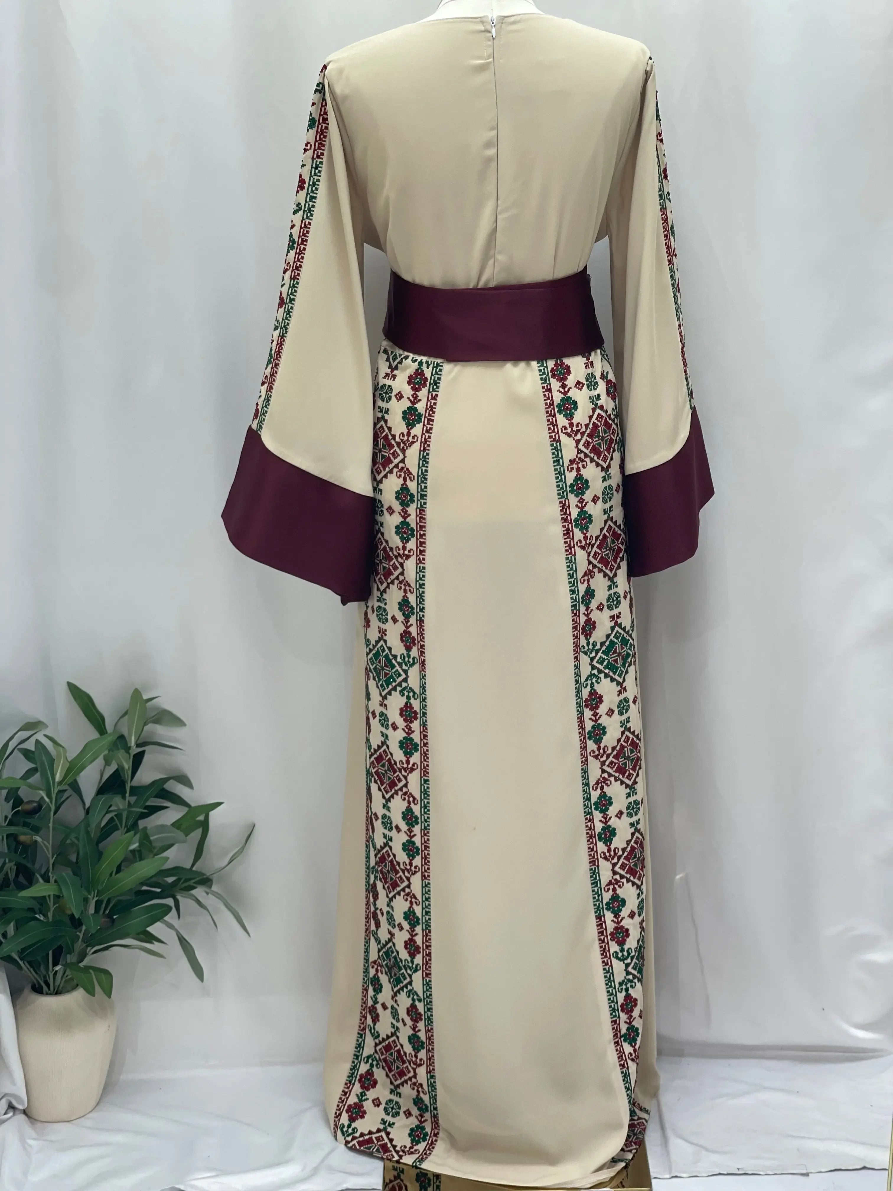 Masterpiece of Tradition: Sofie Unique Embroidered Thoub Palestinian Elegance