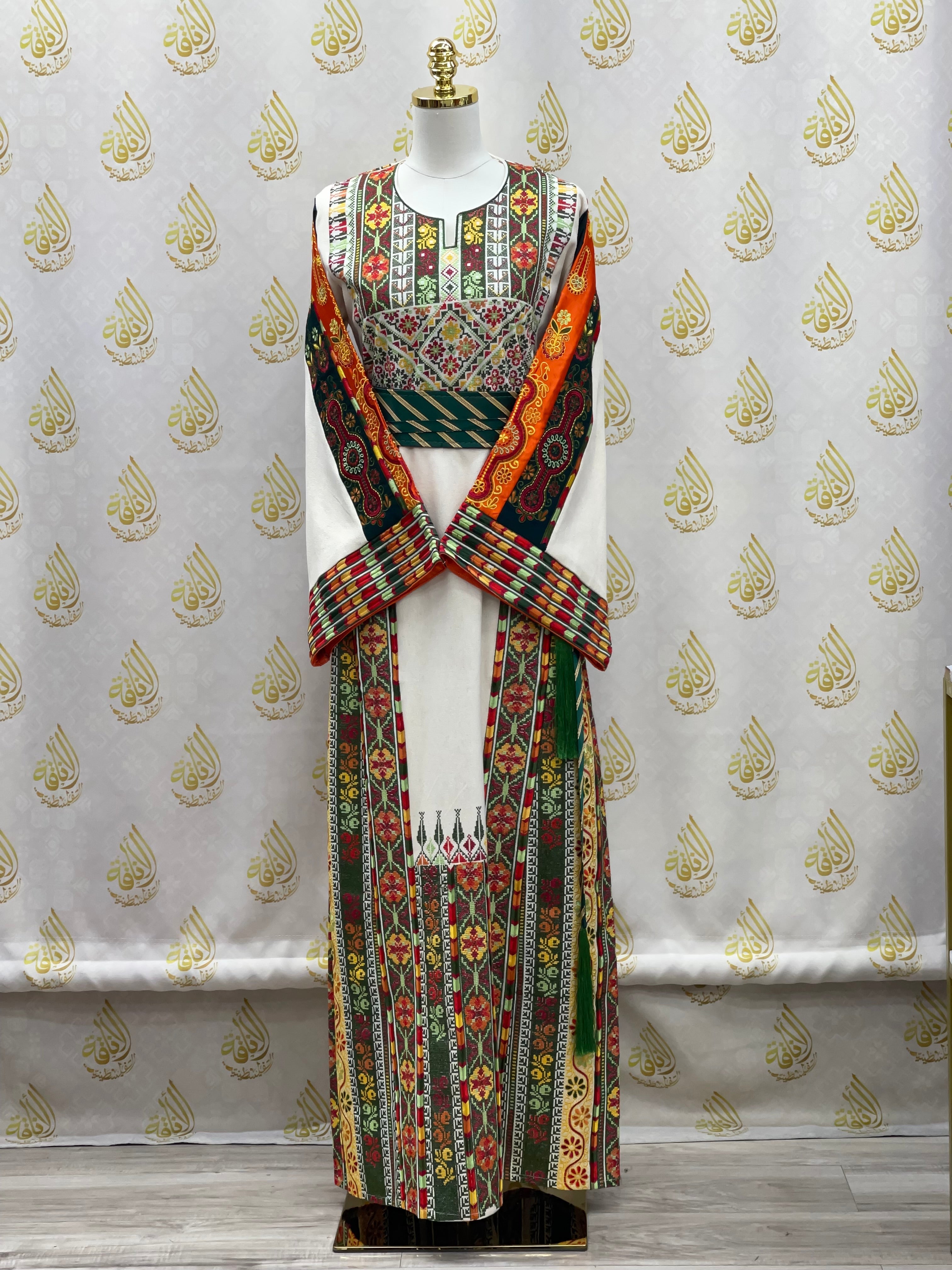 Etamin Embroidered Thoub: Tradition Meets Modern Elegance Palestinian Elegance