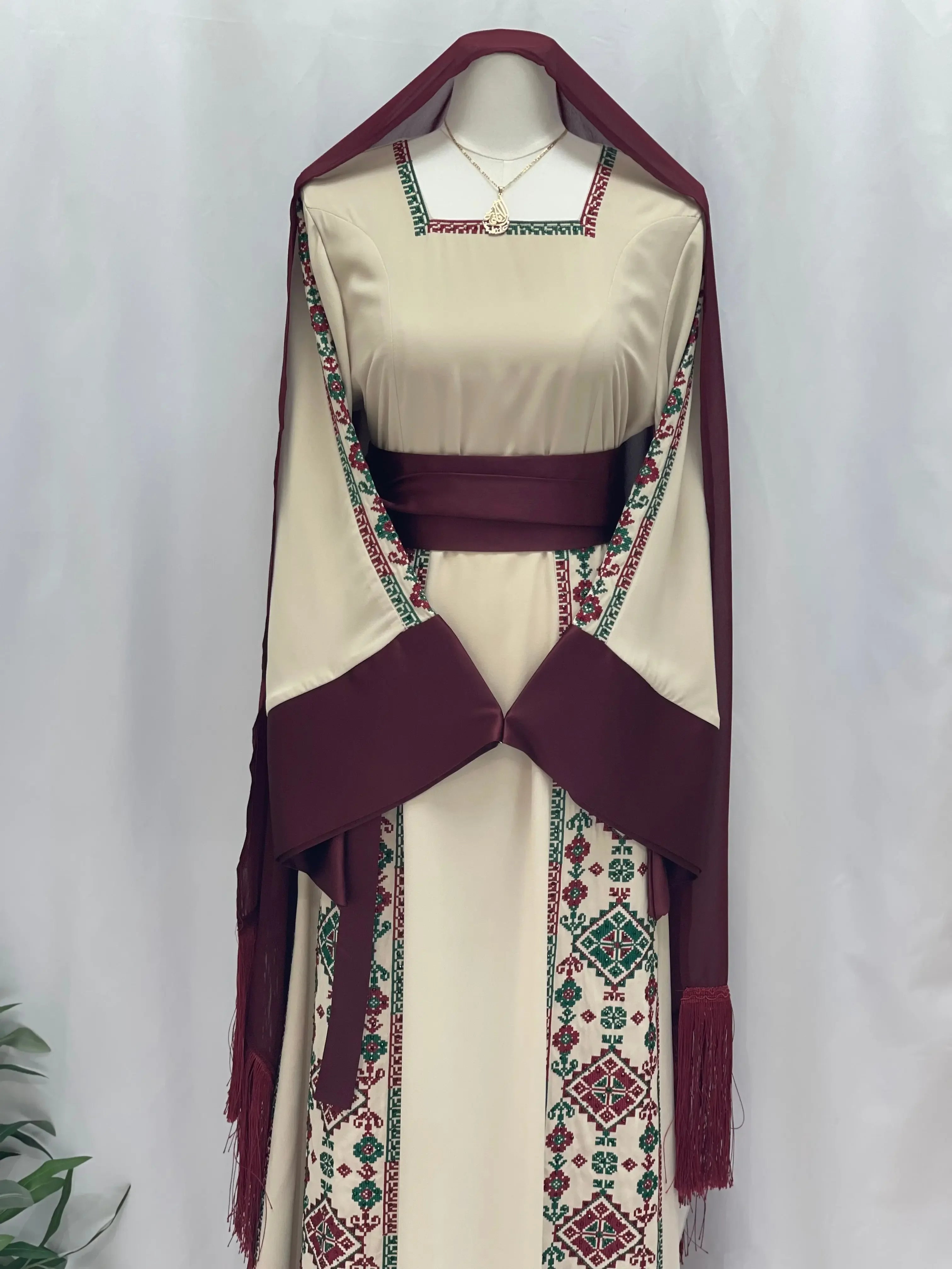 Masterpiece of Tradition: Sofie Unique Embroidered Thoub Palestinian Elegance