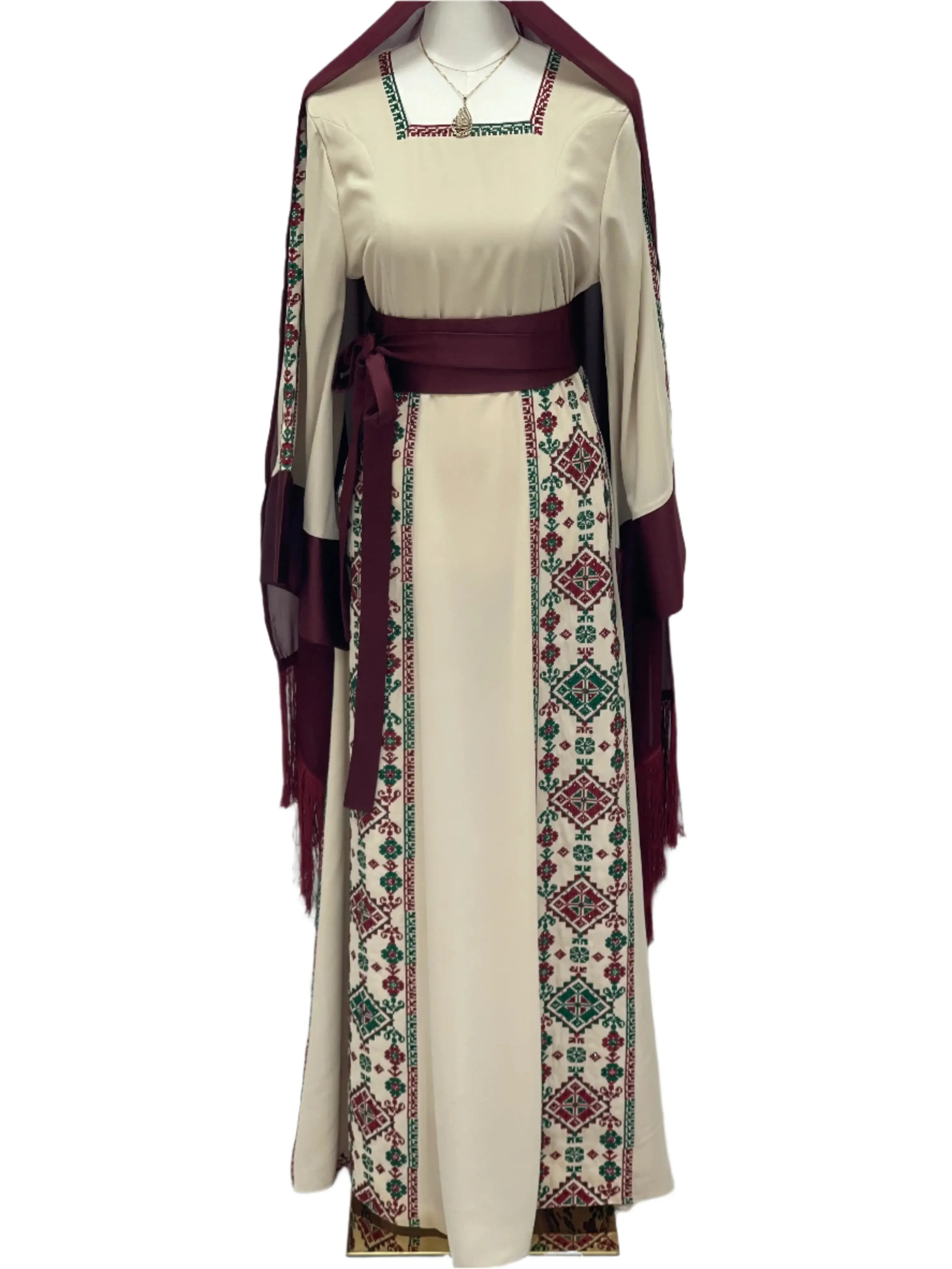 Masterpiece of Tradition: Sofie Unique Embroidered Thoub Palestinian Elegance