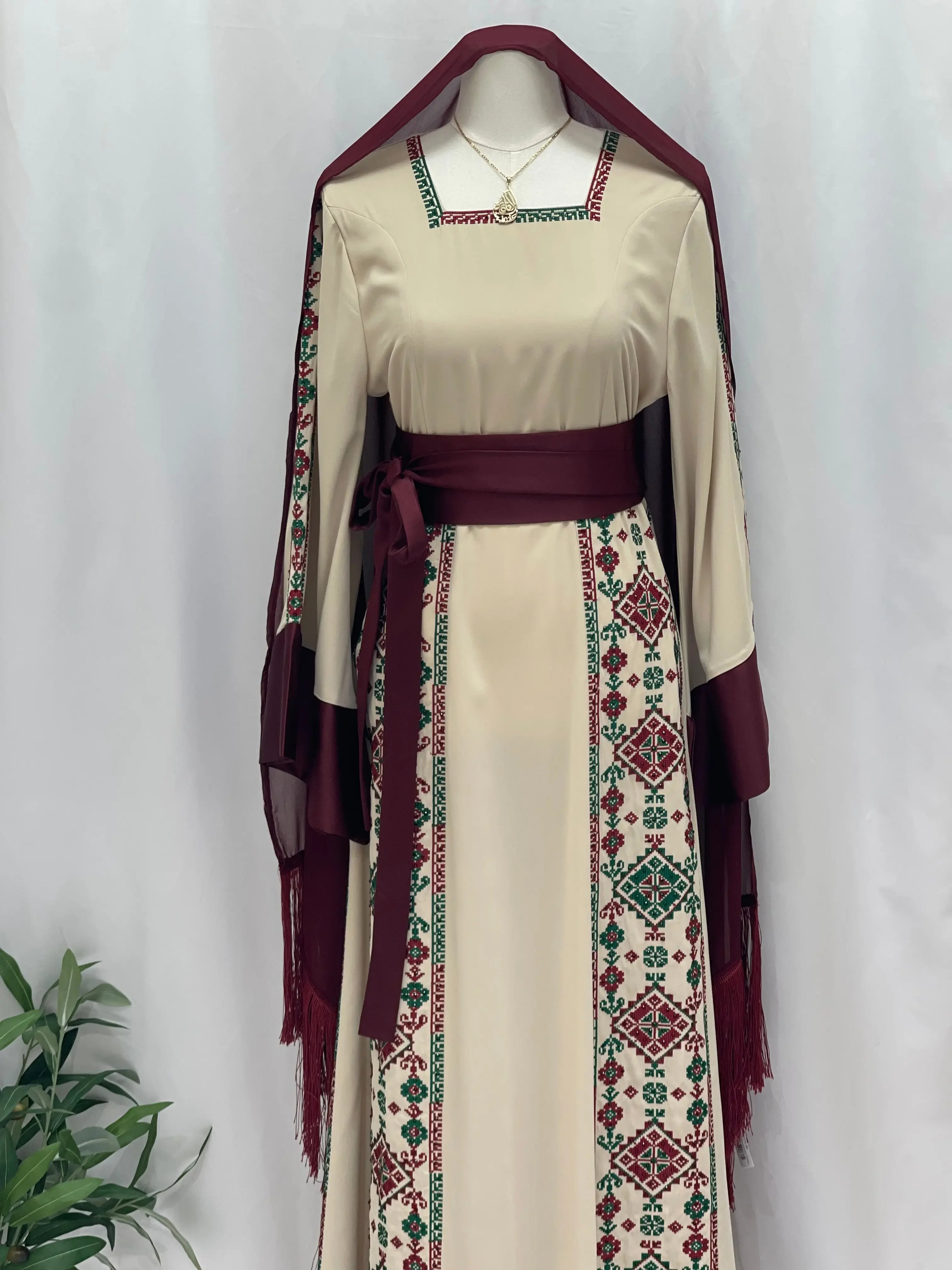 Masterpiece of Tradition: Sofie Unique Embroidered Thoub Palestinian Elegance
