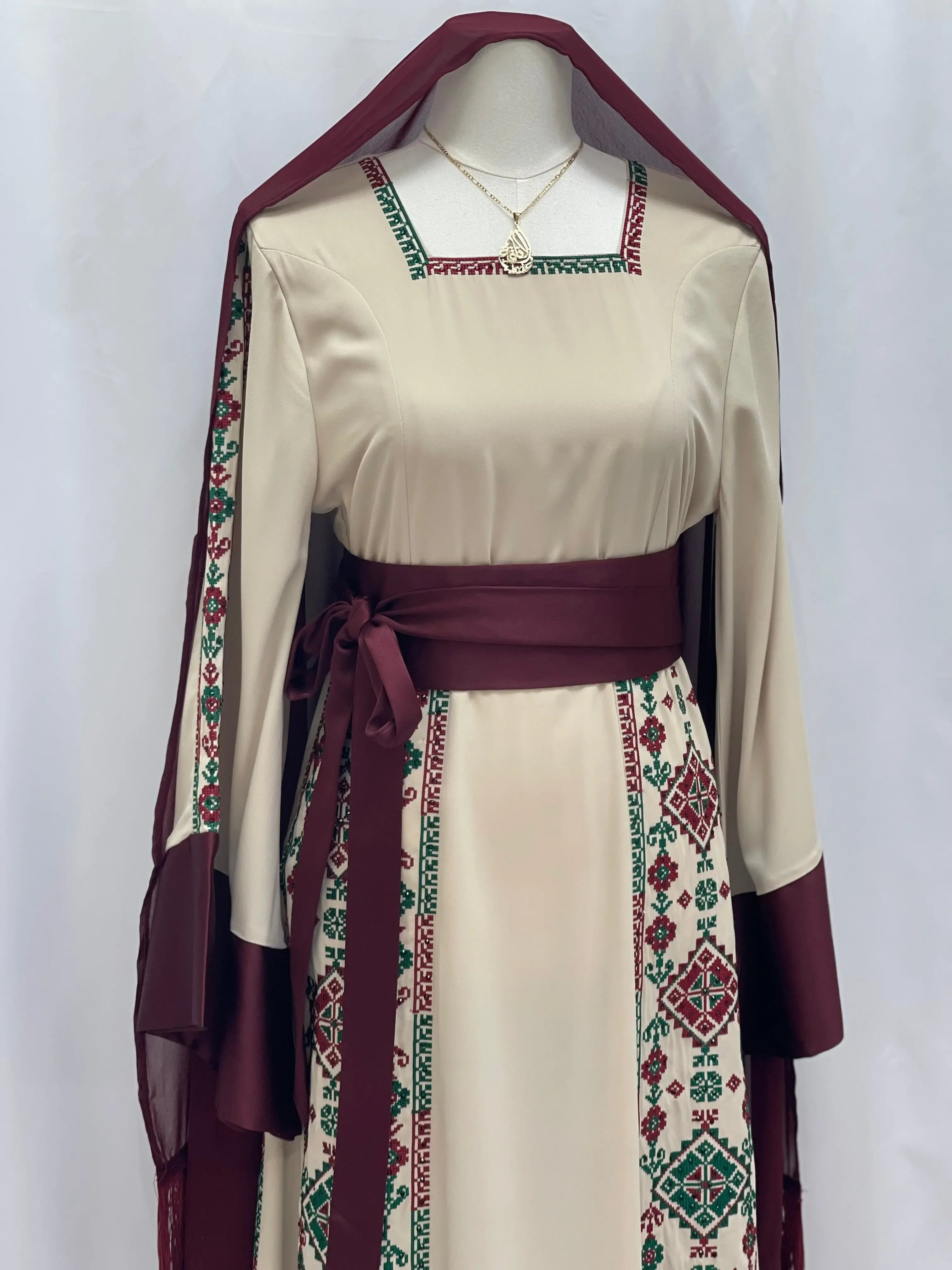 Masterpiece of Tradition: Sofie Unique Embroidered Thoub Palestinian Elegance
