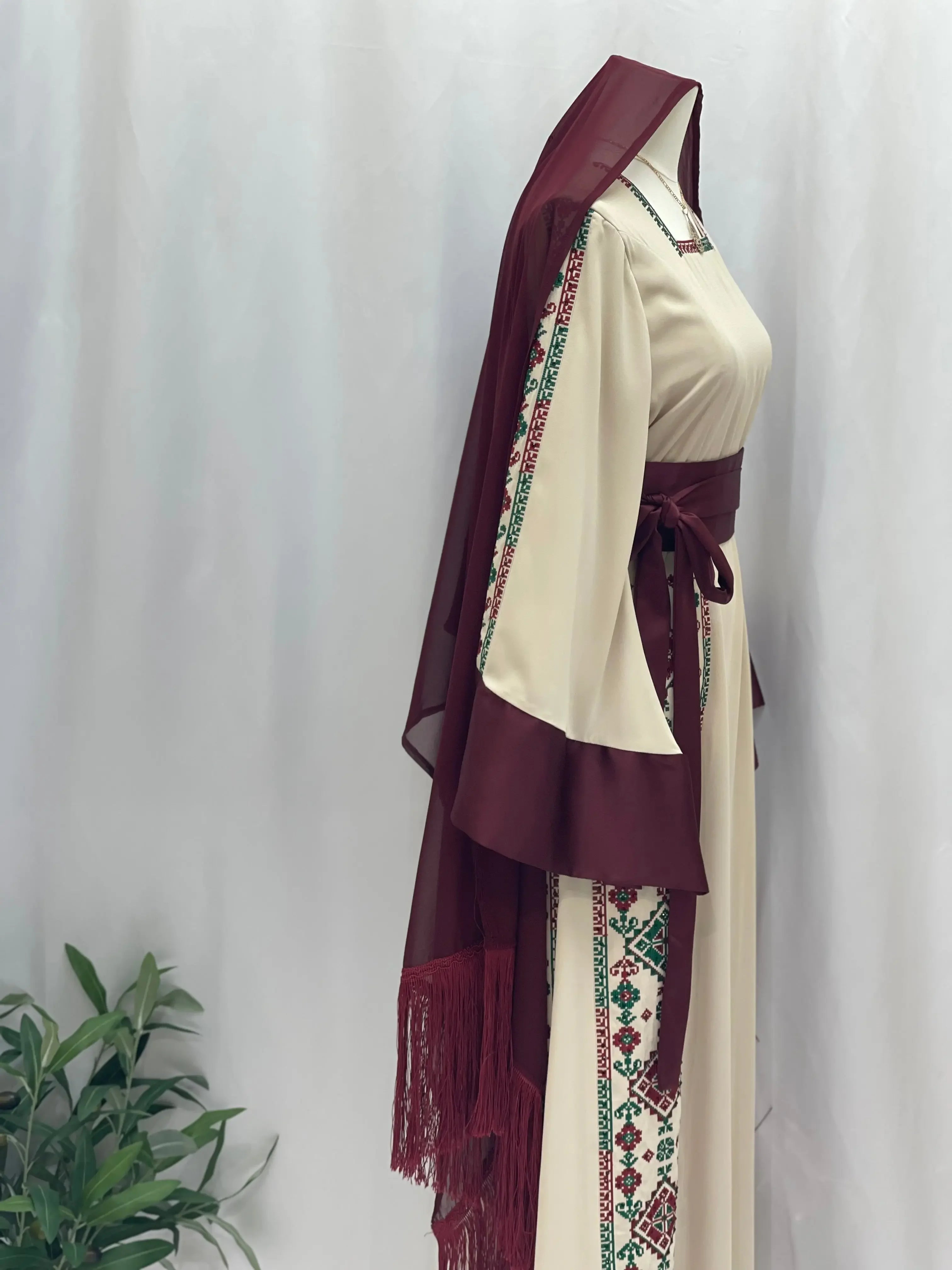 Masterpiece of Tradition: Sofie Unique Embroidered Thoub Palestinian Elegance