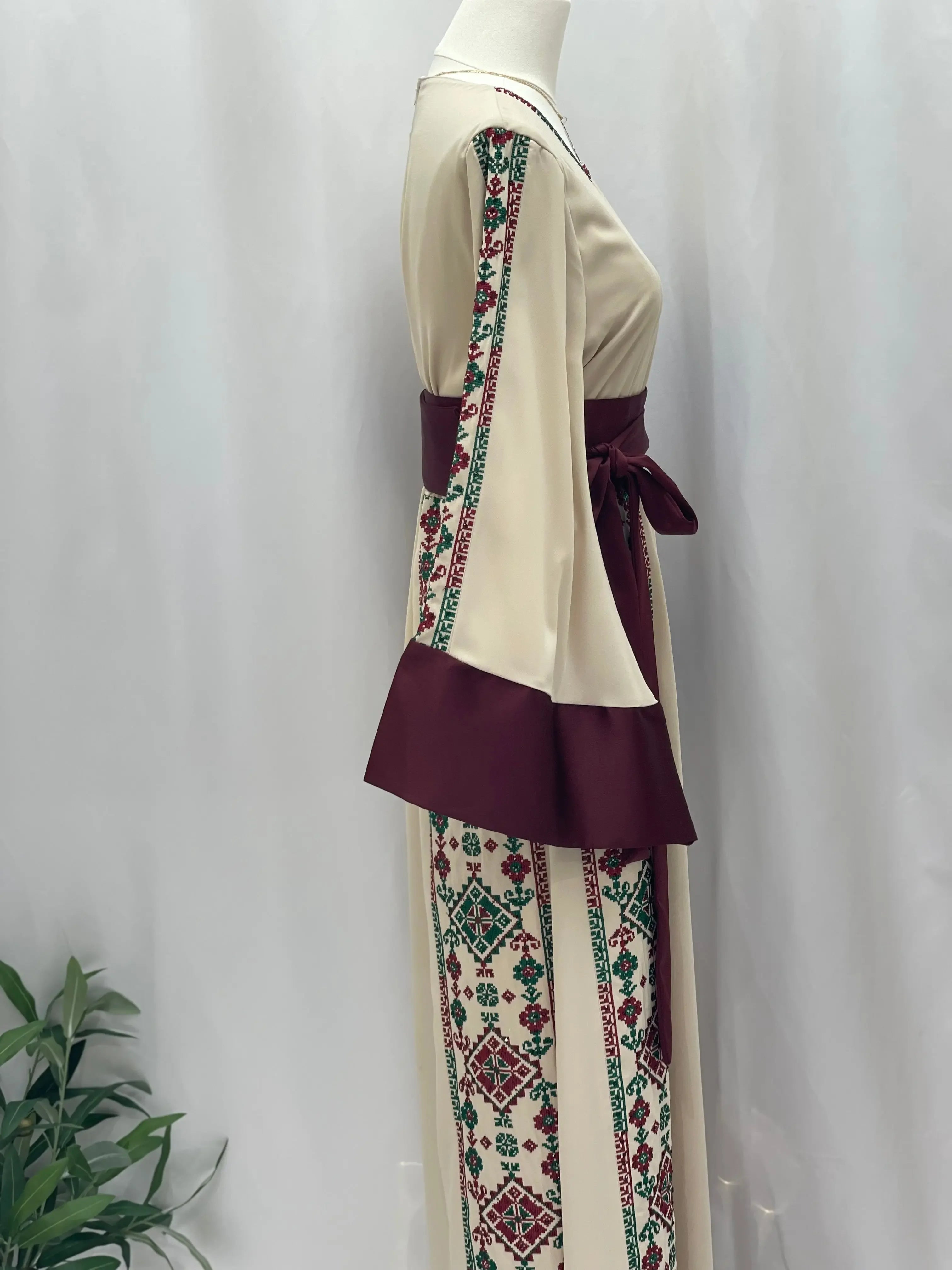 Masterpiece of Tradition: Sofie Unique Embroidered Thoub Palestinian Elegance