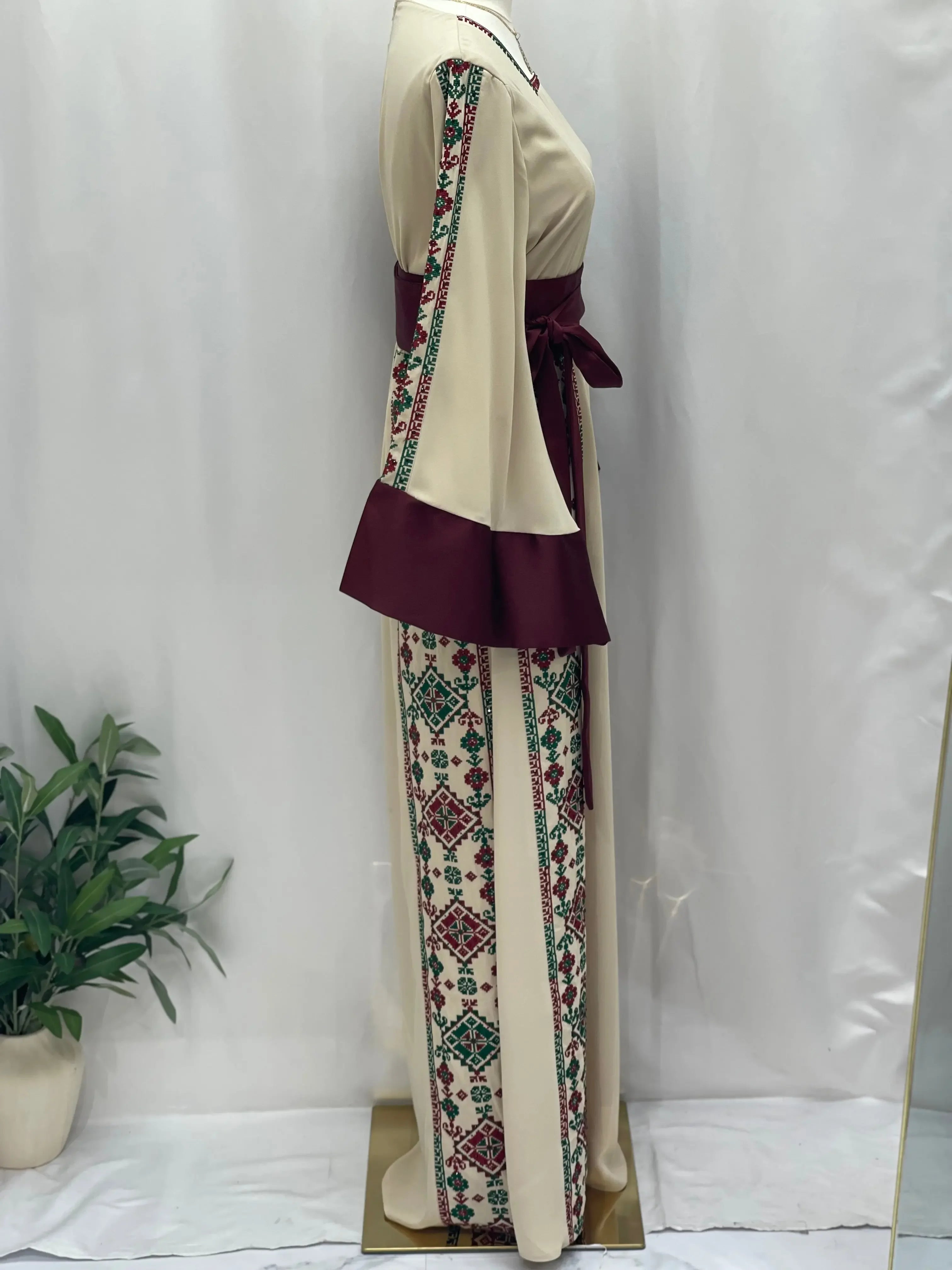 Masterpiece of Tradition: Sofie Unique Embroidered Thoub Palestinian Elegance