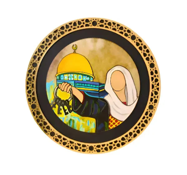 Symbol of Resilience: Palestinian Grandma with Keys at Al Aqsa Palestinian Elegance