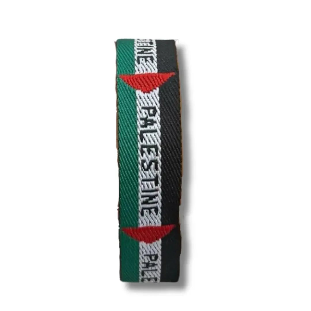 Palestinian flag beaded jewelry wristband with green black and red colors by Palestinian Elegance