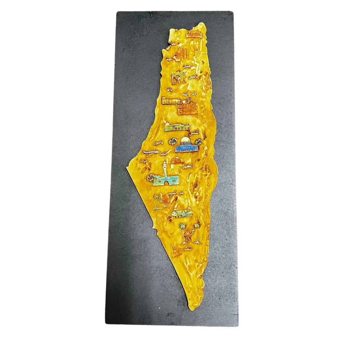 Palestinian Elegance decorative wall accessory featuring a detailed map for Palestinian home decor