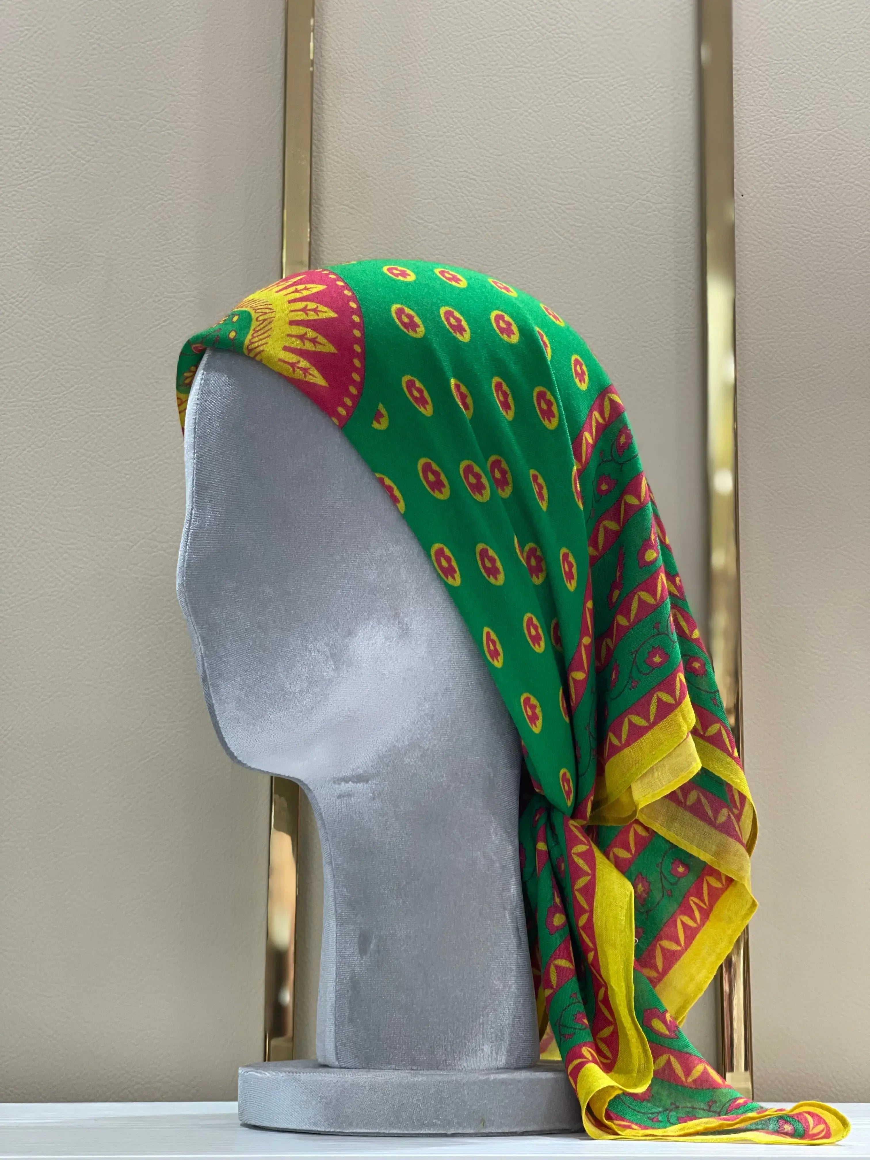 Square Printed Modal Scarf - Stylish and Versatile Fashion Accessory Palestinian Elegance