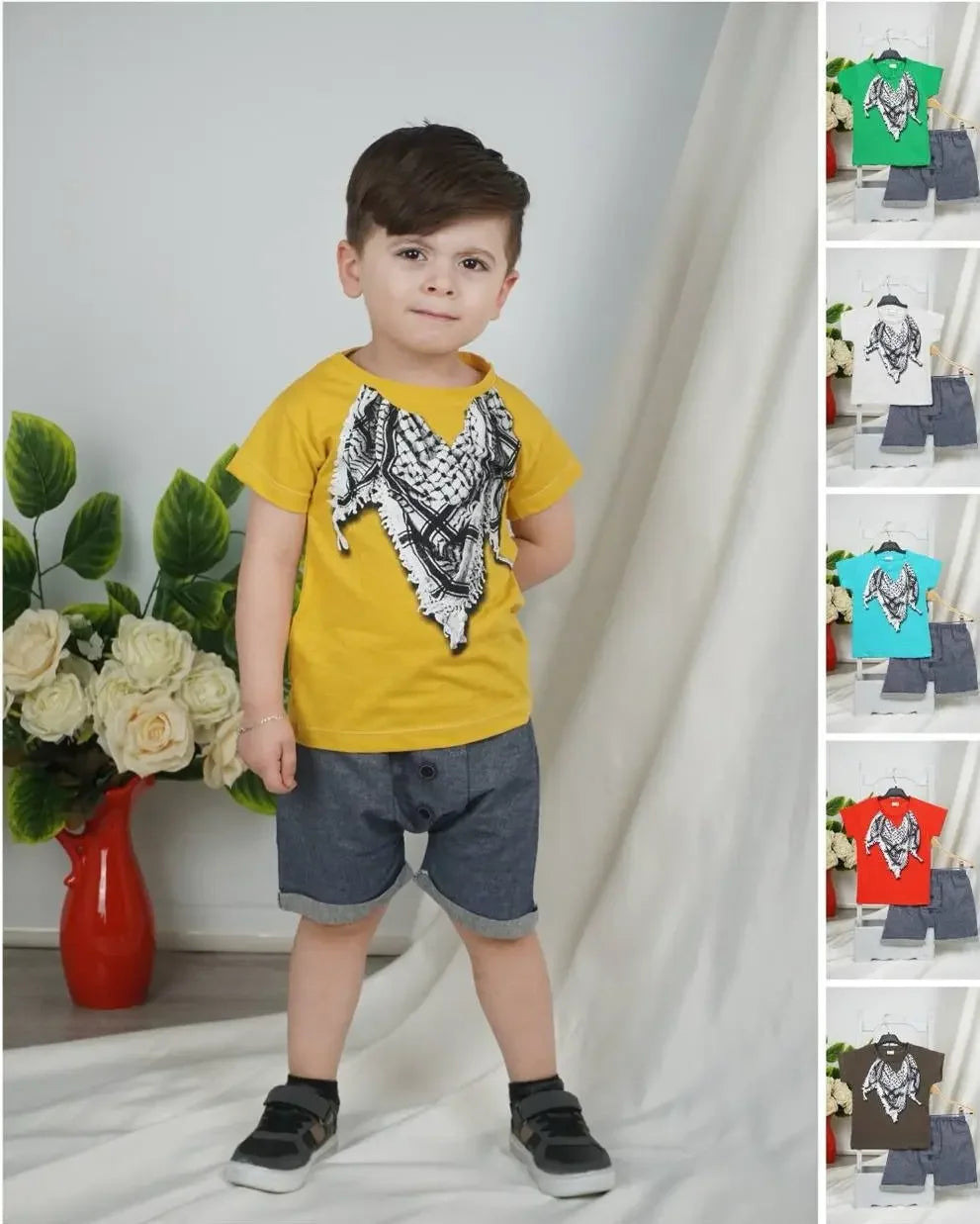 Kids Kuffiyeh Print Shorts: Trendy Style and Ultimate Comfort - Palestinian Elegance