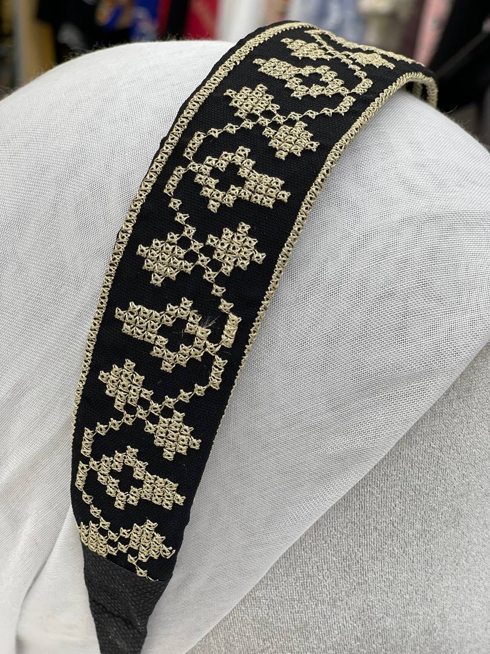 Palestinian Embroidered Headband-featuring classic geometric outfits special occasions.