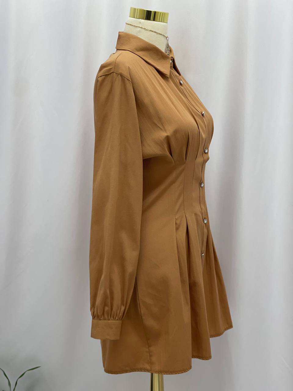 Opulence Pleated Shirt Dress