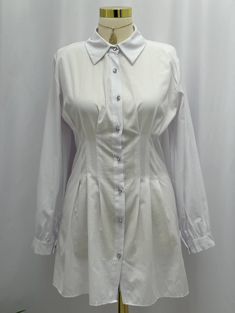 Opulence Pleated Shirt Dress