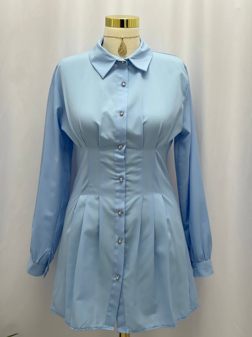 Opulence Pleated Shirt Dress