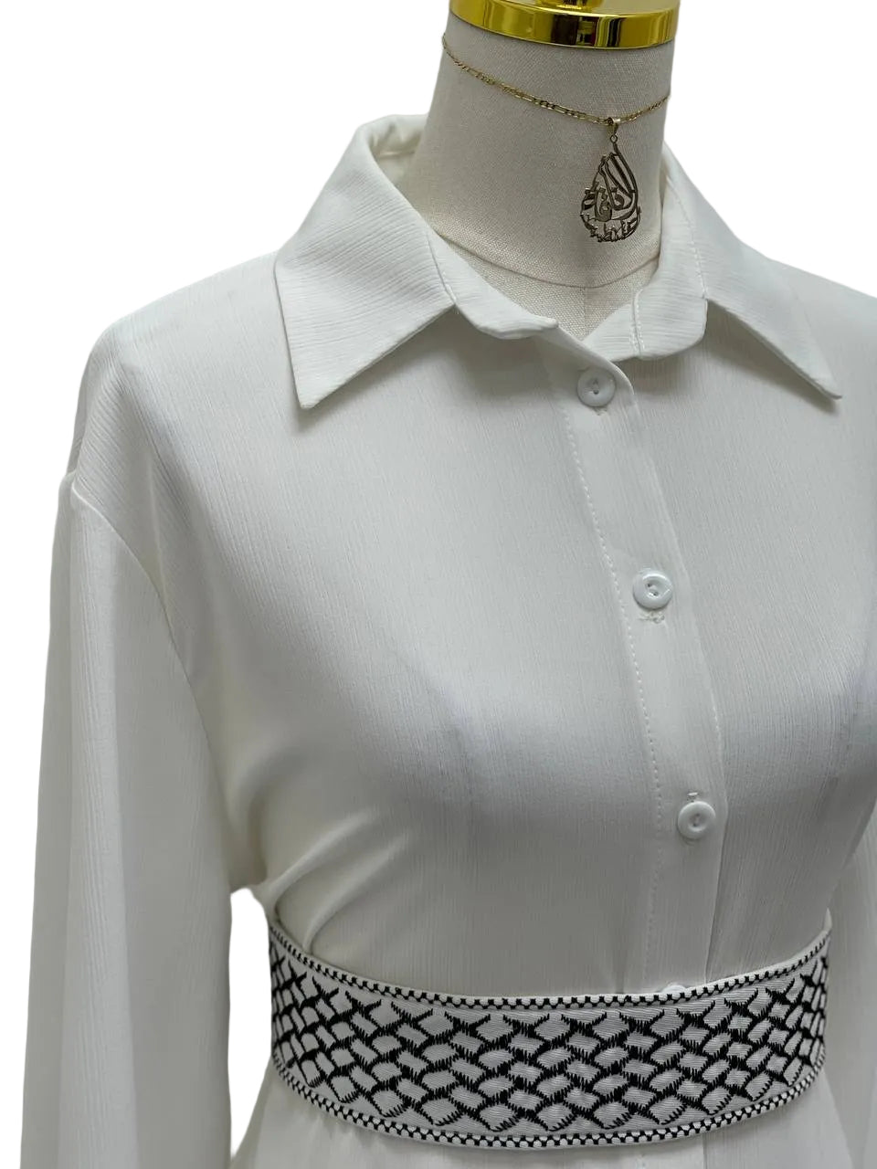 Palestinian Embroidered Leather-Lined Belt