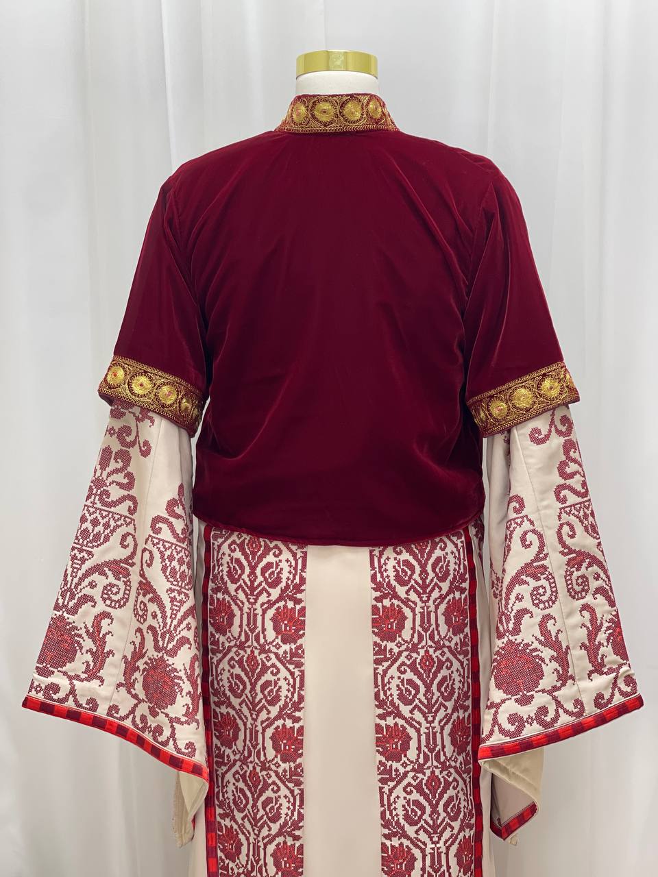 Short Velvet Taqsireh Jacket – Gold Qasab Embroidery