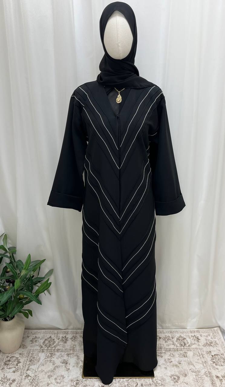 Royal Wave Abaya - Palestinian Elegance