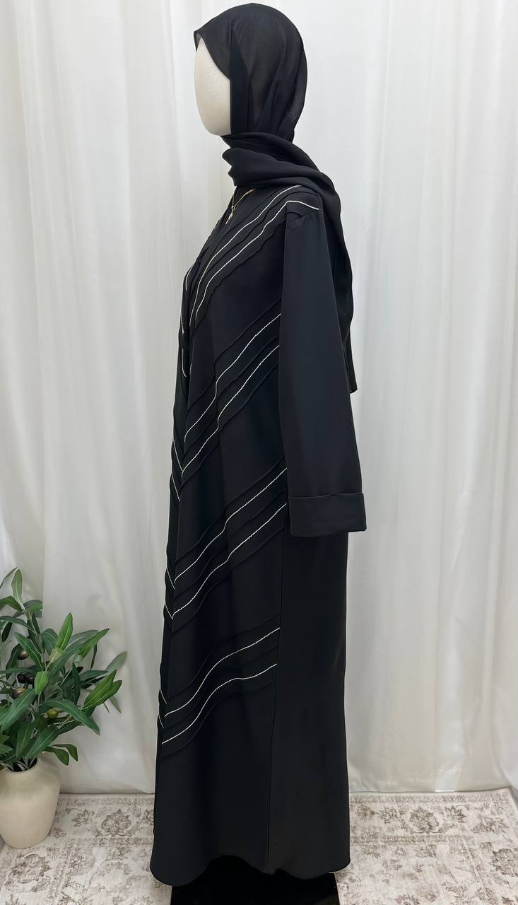 Royal Wave Abaya - Palestinian Elegance