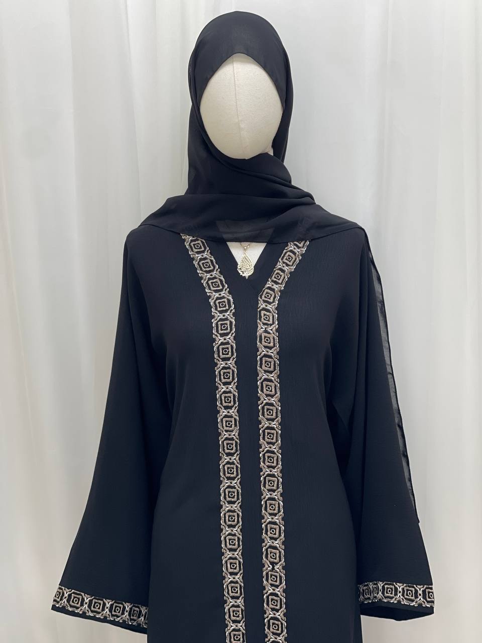 Abaya Layan Noir - Palestinian Elegance