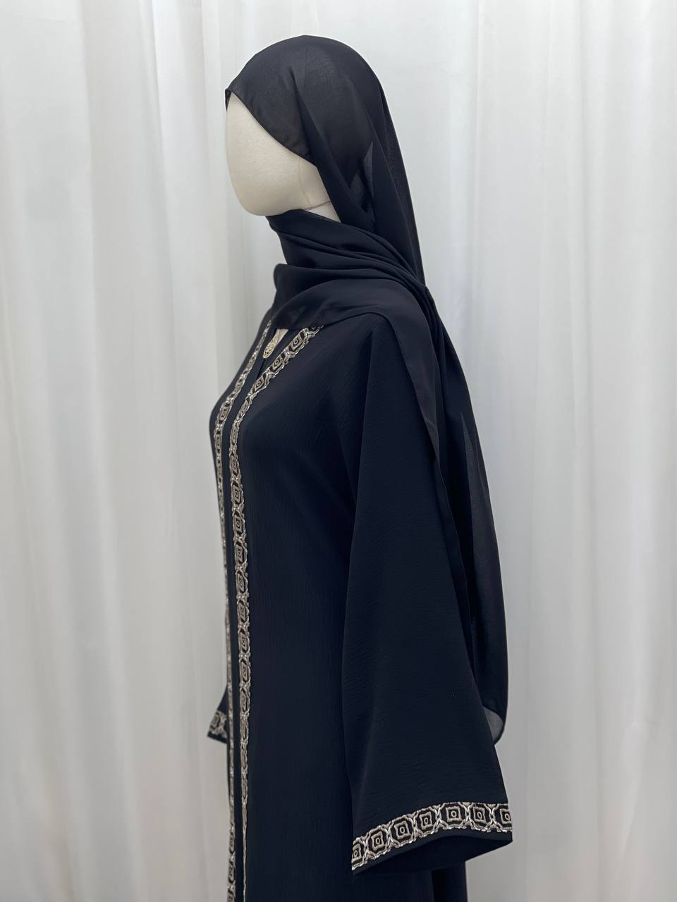 Abaya Layan Noir - Palestinian Elegance