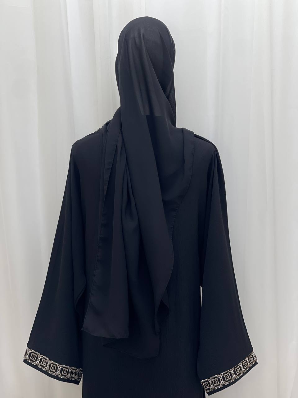 Abaya Layan Noir - Palestinian Elegance