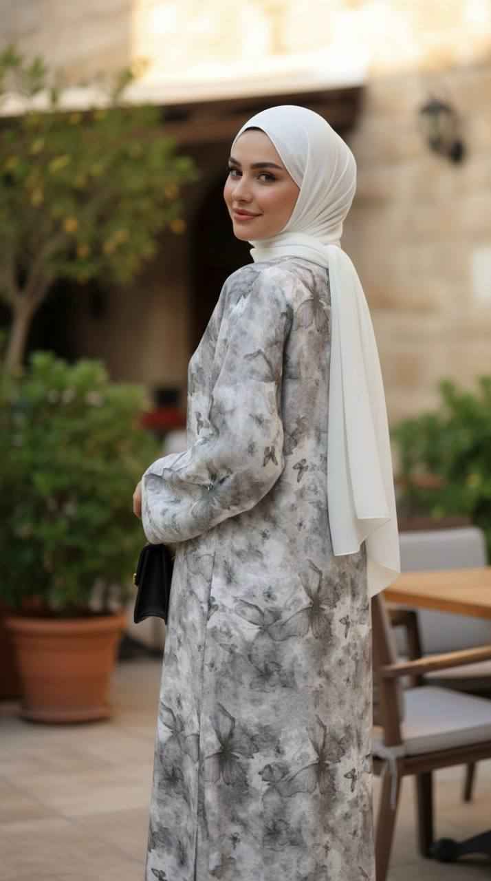 Butterfly Print Serenity Abaya